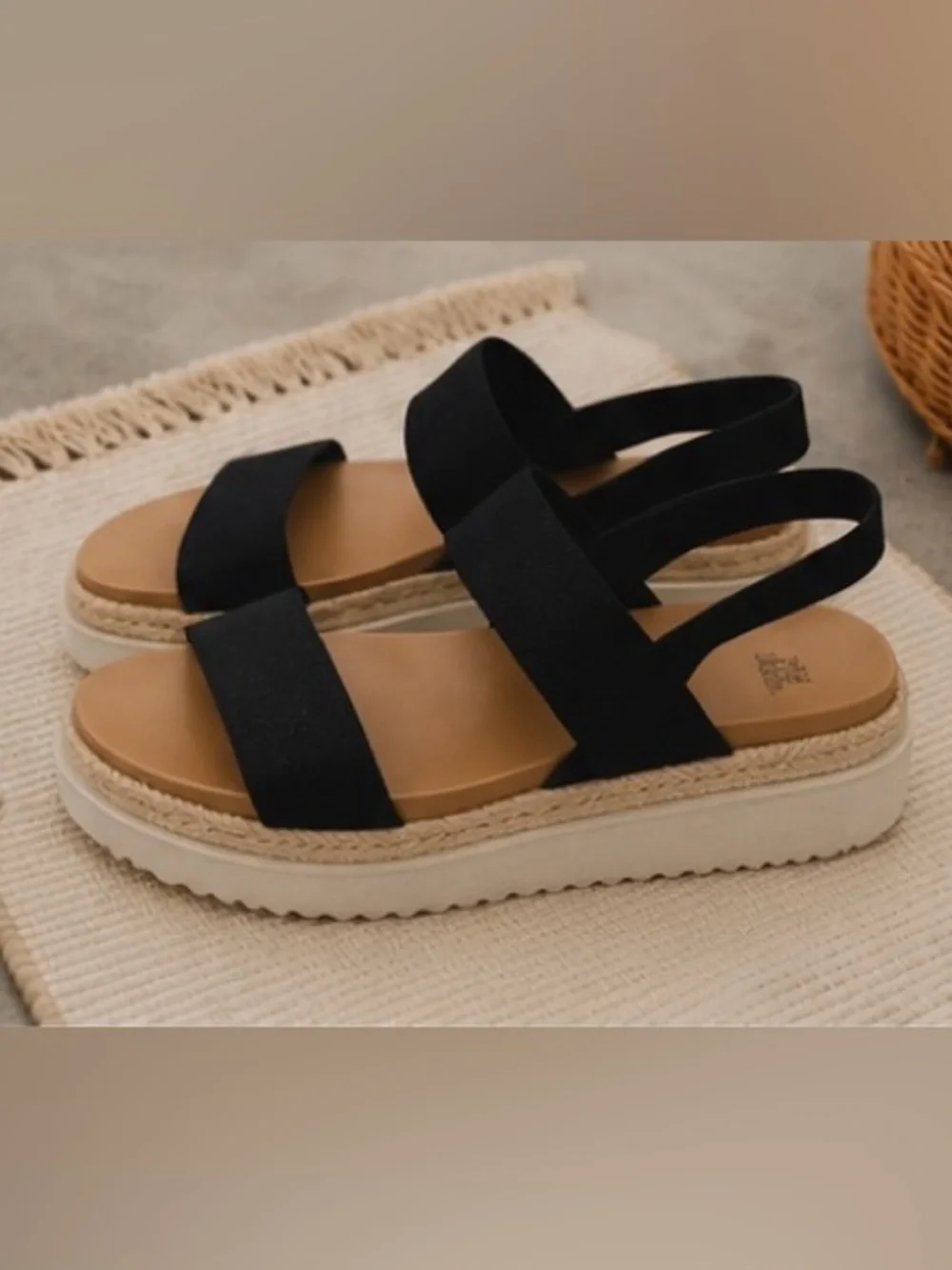 Wild Fable Black Platform Espadrille Sandals‎ Size 9.5